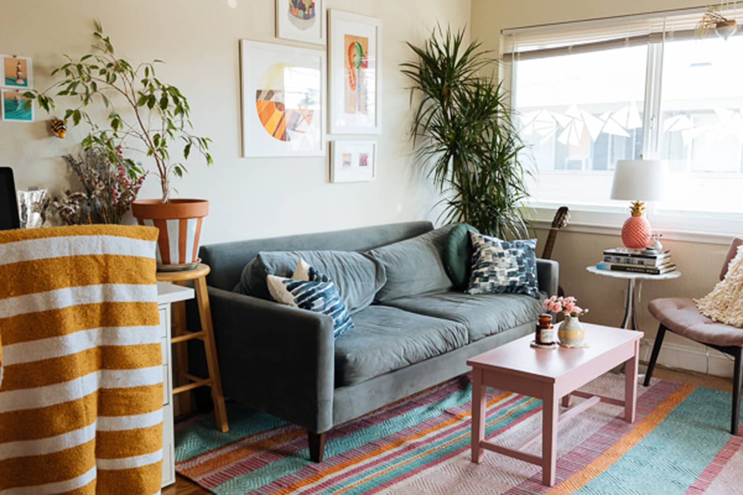 small space living room desk